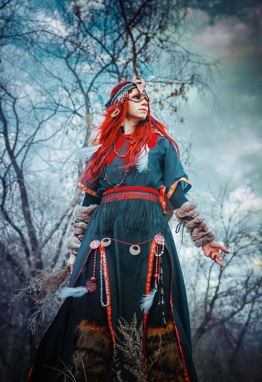 Girls in Slavic costumes underwear in Helsinki