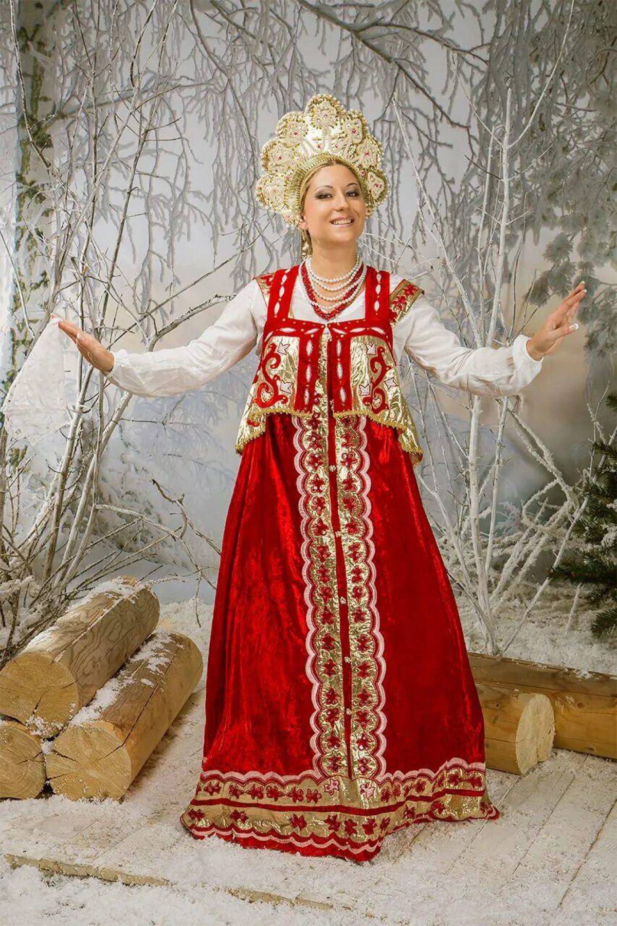 Girls in Slavic costumes in Helsinki