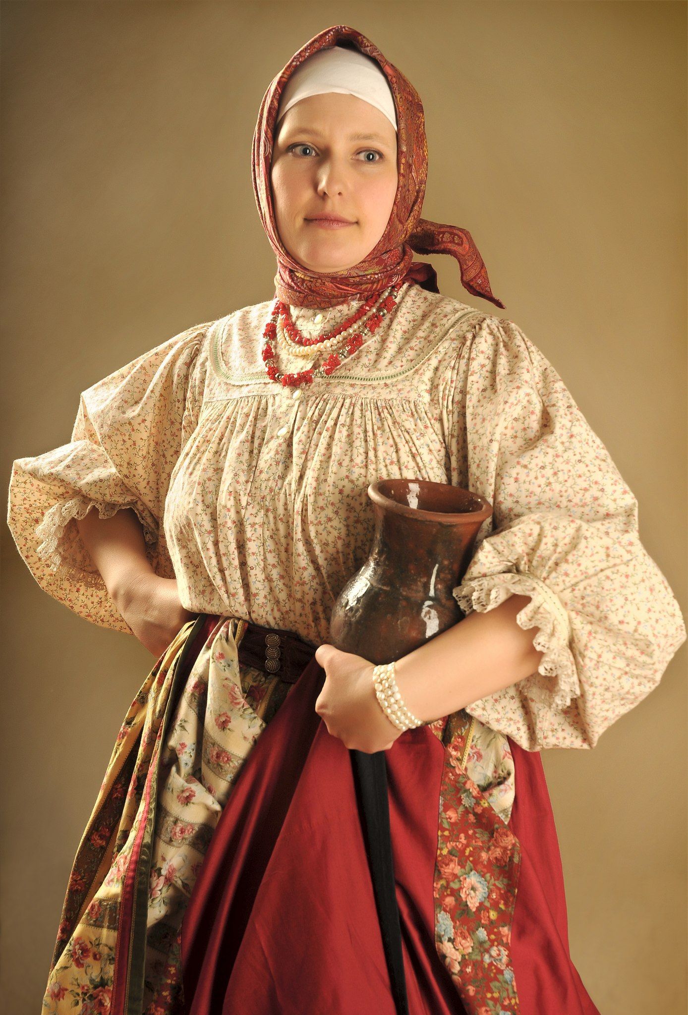 Girls in Slavic costumes in Helsinki